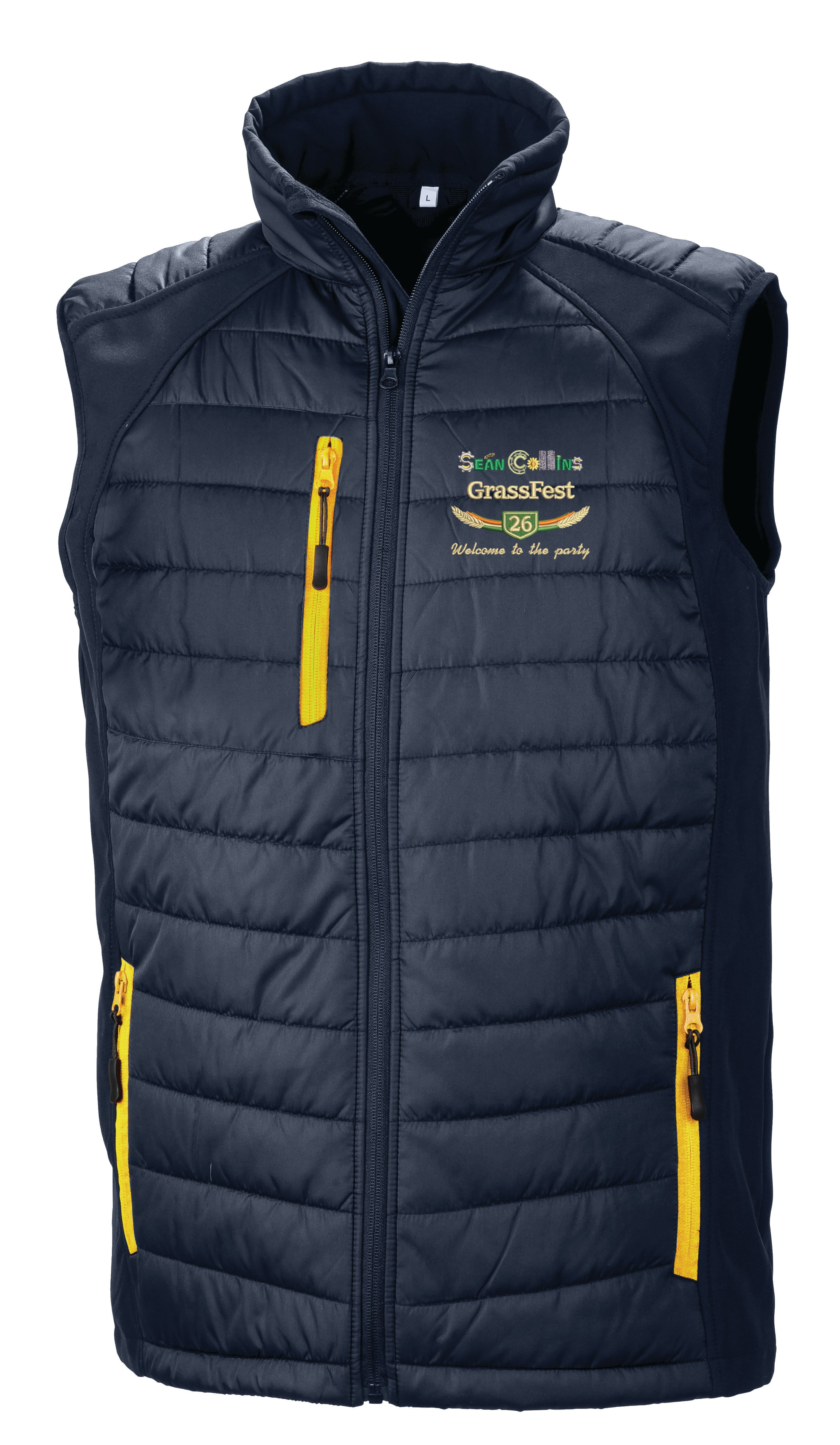 Grass Fest 26 Silage Trailer Sean Collins Padded Gilet Navy – Sean