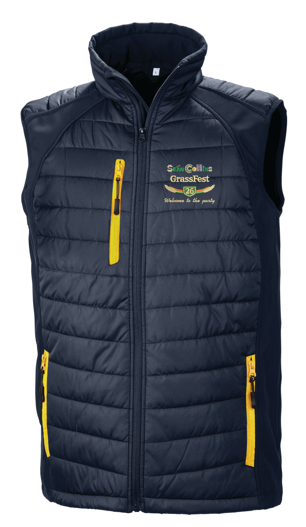 Grass Fest 26 Silage Trailer Sean Collins Padded Gilet Navy