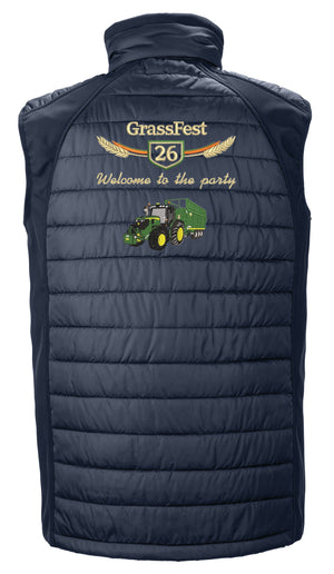 Grass Fest 26 Silage Trailer Sean Collins Padded Gilet Navy