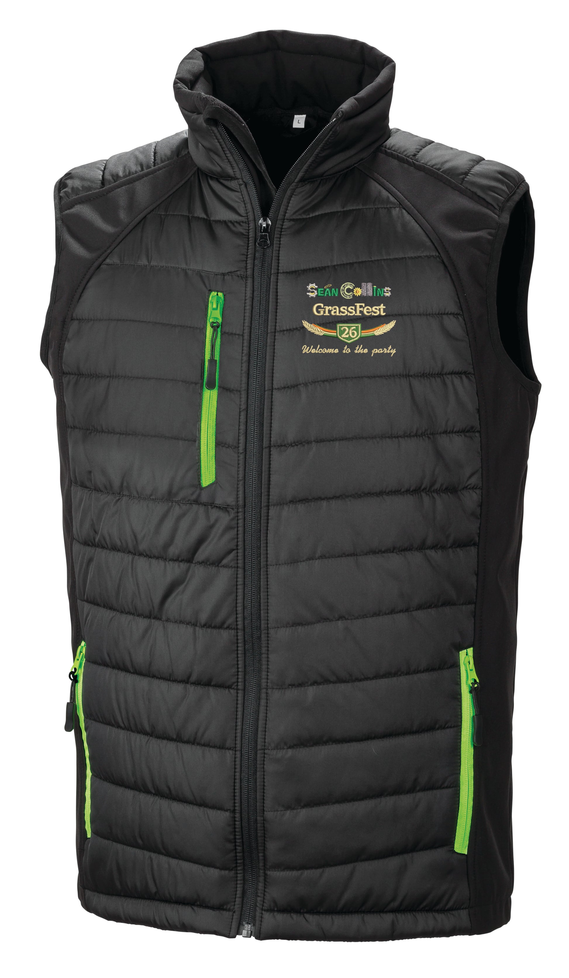 Grass Fest 26 Silage Trailer Sean Collins Padded Gilet Black