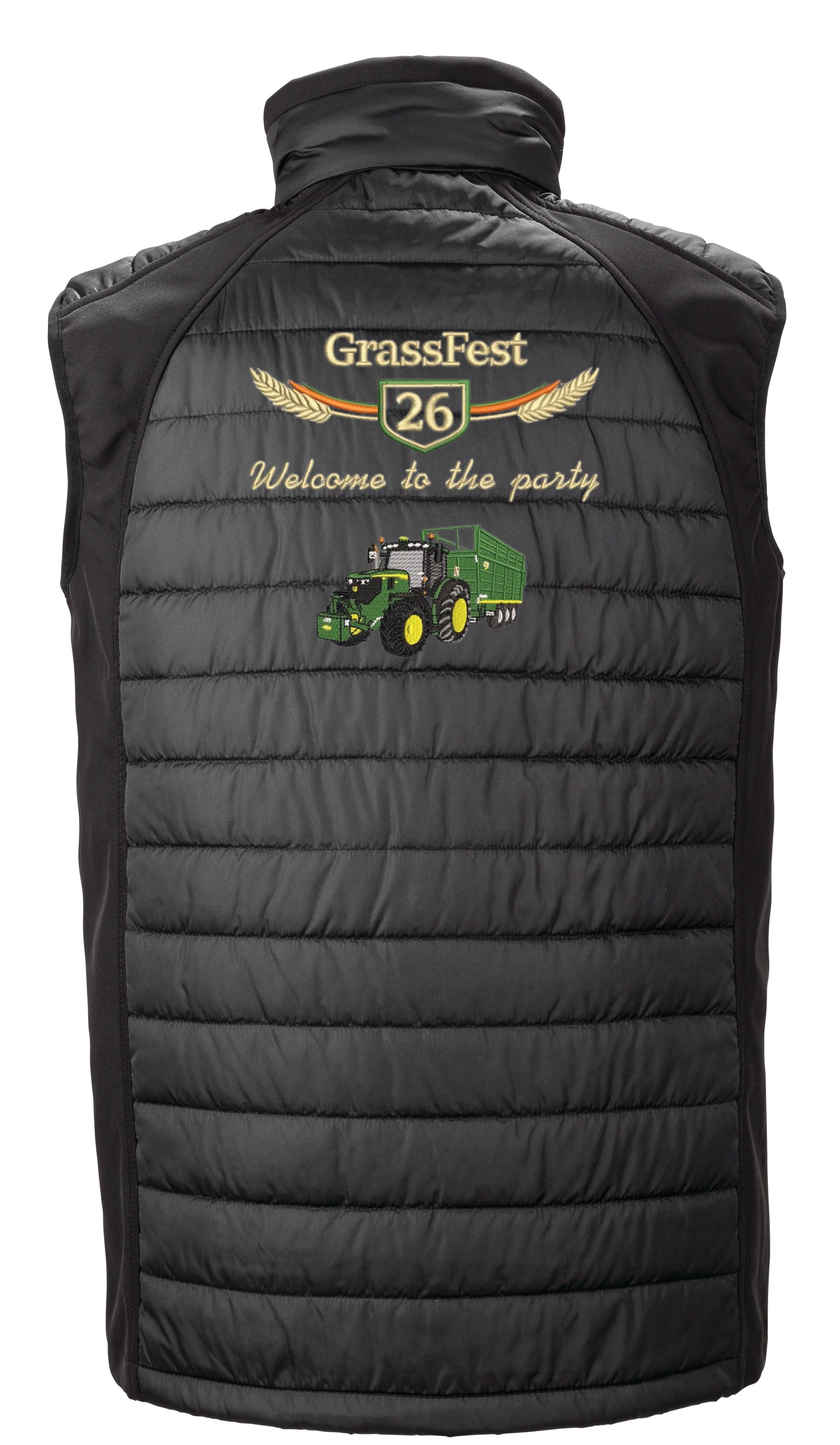 Grass Fest 26 Silage Trailer Sean Collins Padded Gilet Black