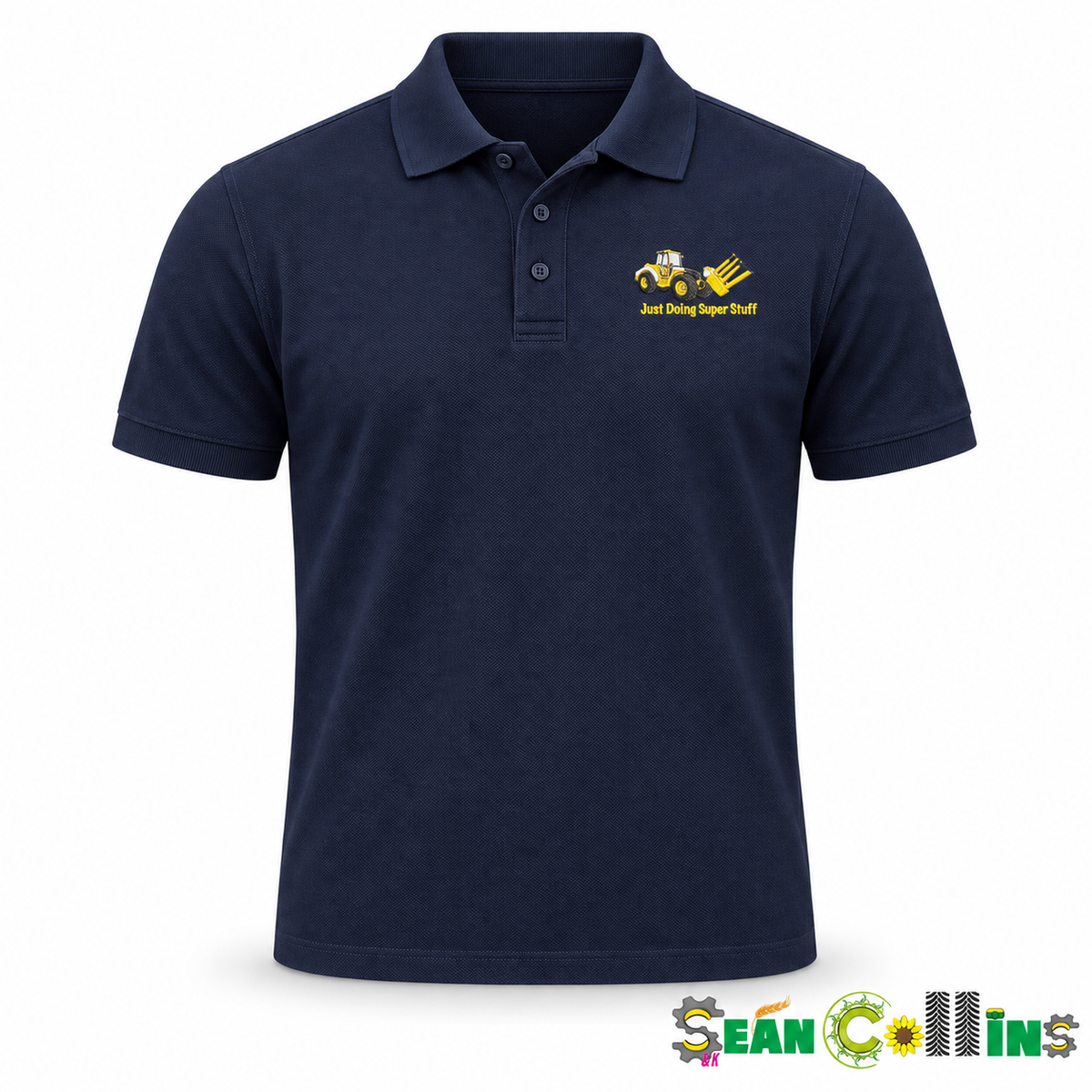 Sean Collins navy polo front view
