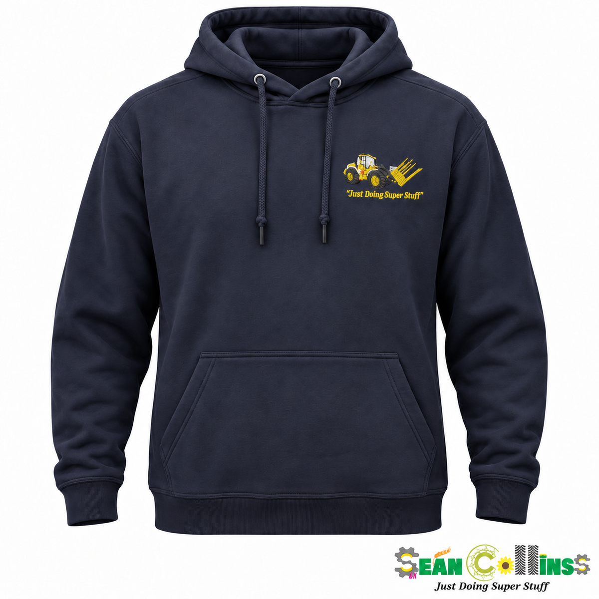 Sean Collins Agri Adult Hoodie Navy – front view