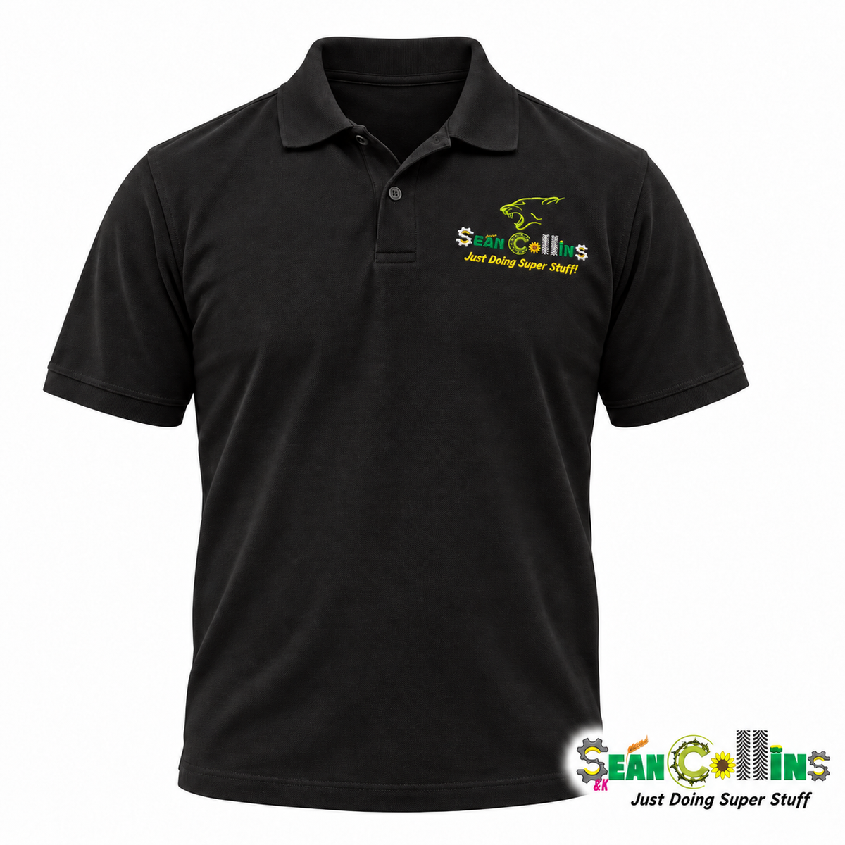Sean Collins Agri Adult Polo Black – front view