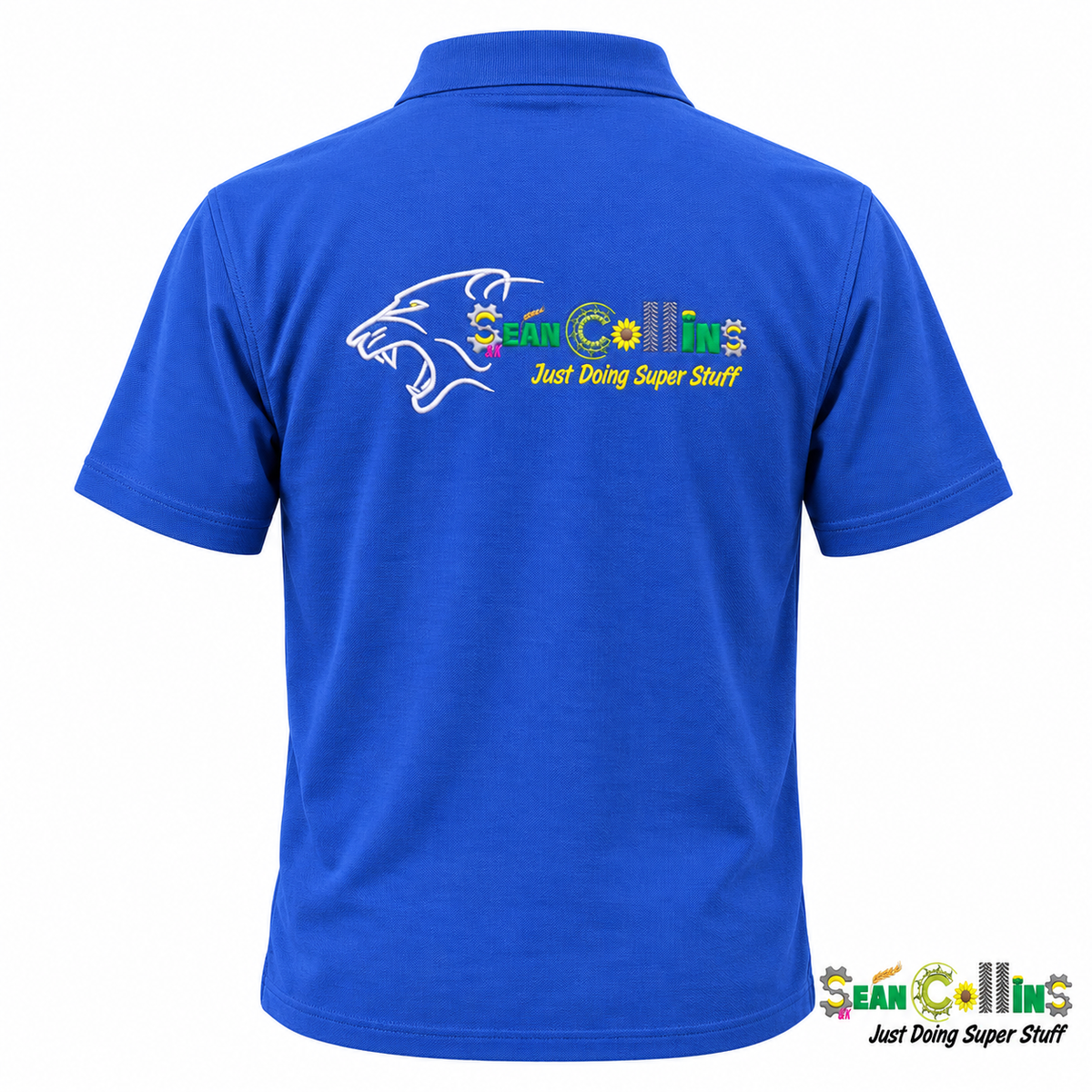 Sean Collins Agri Adult Polo Blue – back view