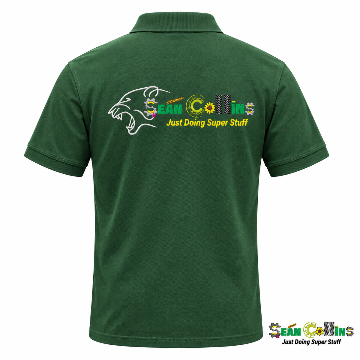 Sean Collins Agri Adult Polo Green – back view