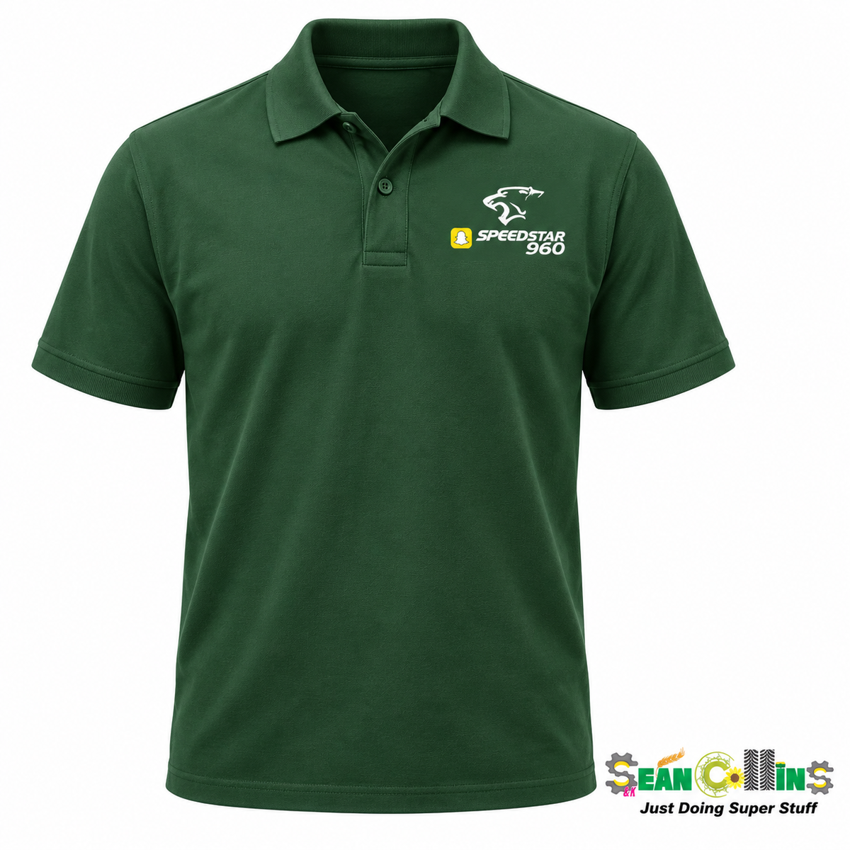 Sean Collins Agri Adult Polo Green – front view