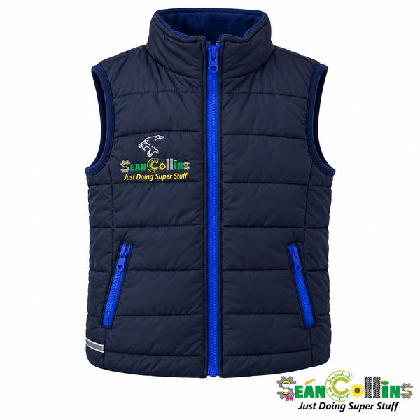 Sean Collins Agri Navy / Royal Junior Bodywarmer – front view