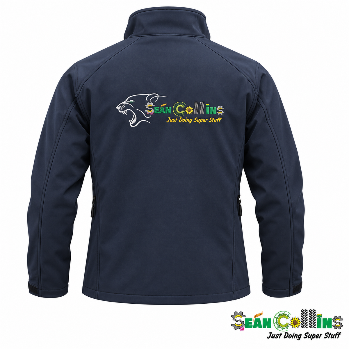 Sean Collins Agri Softshell Jacket Navy – back view
