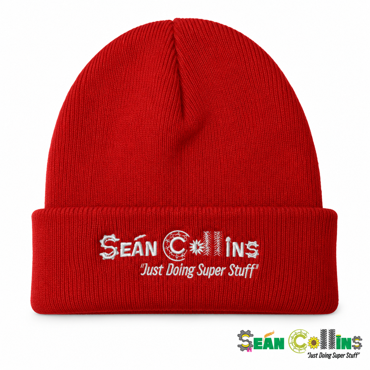 Sean Collins Red Beanie Hat – front view